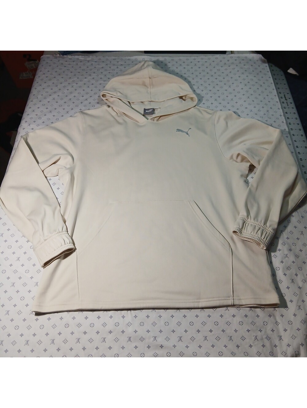 Puma Cream Warmcell Hoodie Womens Large Pullover Athletic Loungewear Soft